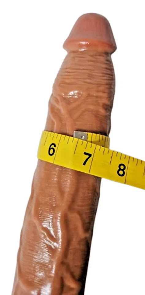 Consolador marrón realista de 14" con ventosa fuerte juguete sexual flexible TPE para mujer Foto 3 de 4