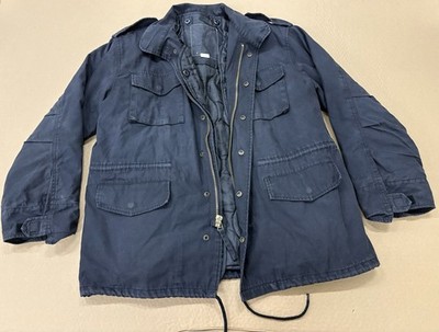 Rothco M65 Field Jacket Mens Large Black Cotton Polyester Military Style w/Liner