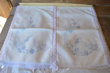 2 Vintage Stamped Dresser or Table Scarf to Embroider with Butterflies & Flowers