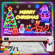 Lumiboard Led Drawing Board with 13 Light Effects, 13.7"x10" Rechargeable Glow D