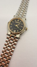 Vintage Gucci 9000L Black Dial Two Tone Swiss Quartz Watch Ladies No Battery