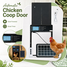 PORIYA Automatic Solar Chicken Coop Door W/LCD Display Timer Light Sensor Remote