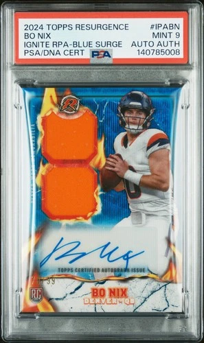 2024 TOPPS RESURGENCE IGNITE ROOKIE PATCH BLUE SURGE BO NIX /99 PSA 9 AUTO AUTH