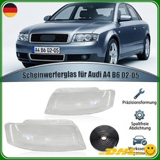 Links Rechts für Audi A4 B6 2002-05 Streuscheiben Klarglas Scheinwerferglas