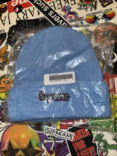 Bonnet bleu clair logo Supreme Gonz neuf scellé SS21BN26