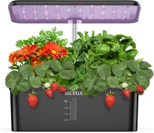 12 Pods Hydroponics Growing System, Indoor Garden with LED Grow Light