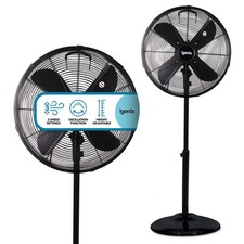 Pedestal Fan, 16 Inch, Oscillating, 3 Speeds, Black Metal, Igenix DF1660BL