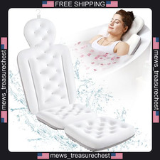 Full Body Bath Pillow Spa Cushion with 160 Suction Cups White 51x16