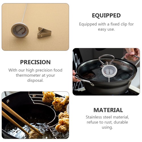 Barbecue Thermometer Clip Stainless Steel Oil Temperature Kitchen Cooking Food - Picture 6 of 12
