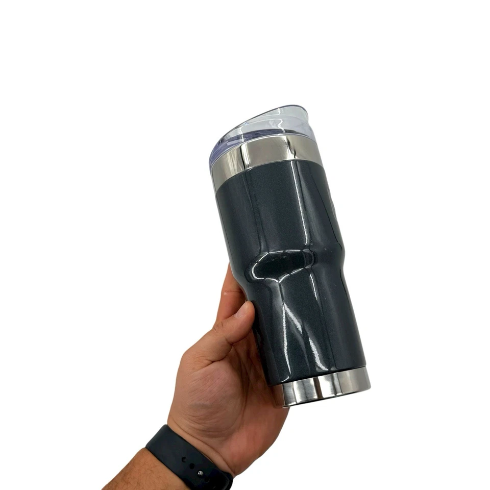 RARE Dunkin Donuts 24oz Tumbler Gray Travel Mug Stainless Steel Limited Edition - Image 3 of 4