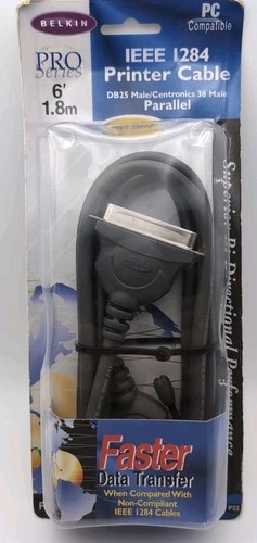 BELKIN PRINTER CABLE IEEE 1284-6 FT.-PARALLEL-DB25 MALE F2A046-06-PC COMPATIBLE