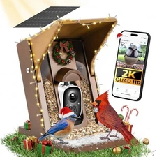 Smart Bird Feeder with Camera Solar Powered - Biomimetic Design, 2K Video, AI 