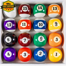 Billiard Balls Set 2-1/4 Inch Regulation Pool Table Replacement 16 Resin Balls