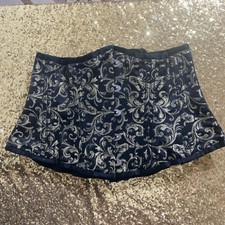 Steel Boned Black Embroidered Corset Underbust Lace Up waist trainer