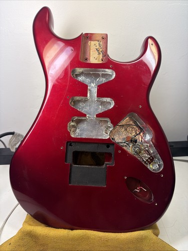 Unfinished Project Red Stratocaster with Floyd Rose Body