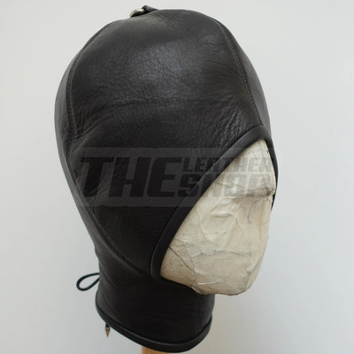 Leder Bondage Haube Maske offener Mund sensorischer Entzug maßgeschneiderte Handarbeit Ausrüstung
