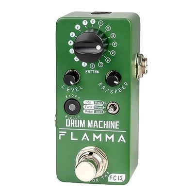 FLAMMA FC12 Drum Machine Pedal 48 Grooves Tap Tempo Gitarre Grün