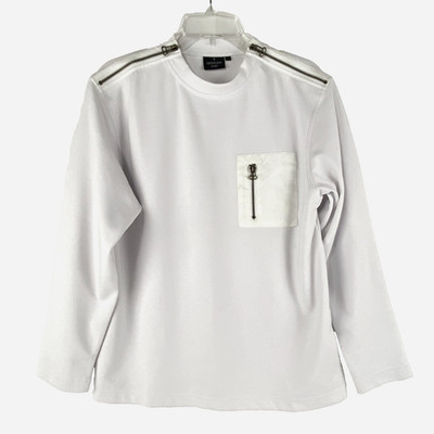 Luxury Trussardi Sport Long Sleeve Shirt Men's L White Designer Casual Cotton