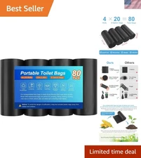 Eco-Friendly 80-Pack Compostable Toilet Bags - Leak-Proof & Durable