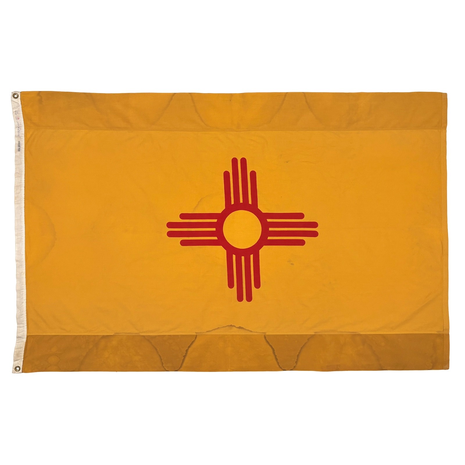 Large Vintage Cotton New Mexico State Flag Cloth American Southwest Textile Art