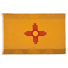 Large Vintage Cotton New Mexico State Flag Cloth American Southwest Textile Art