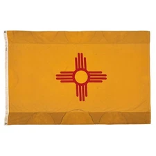 Large Vintage Cotton New Mexico State Flag Cloth American Southwest Textile Art