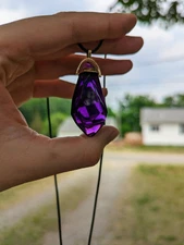 Purple Black Resin Crystal Necklace Crystal Necklace Purple Cosplay Neckla