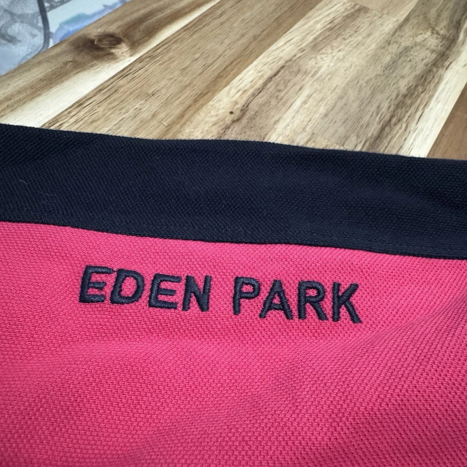 Camisa Polo Eden Park Paris Para Hombres 3XL Azul Rosa Bloque de Color Diseñador Cuello Foto 3 de 4