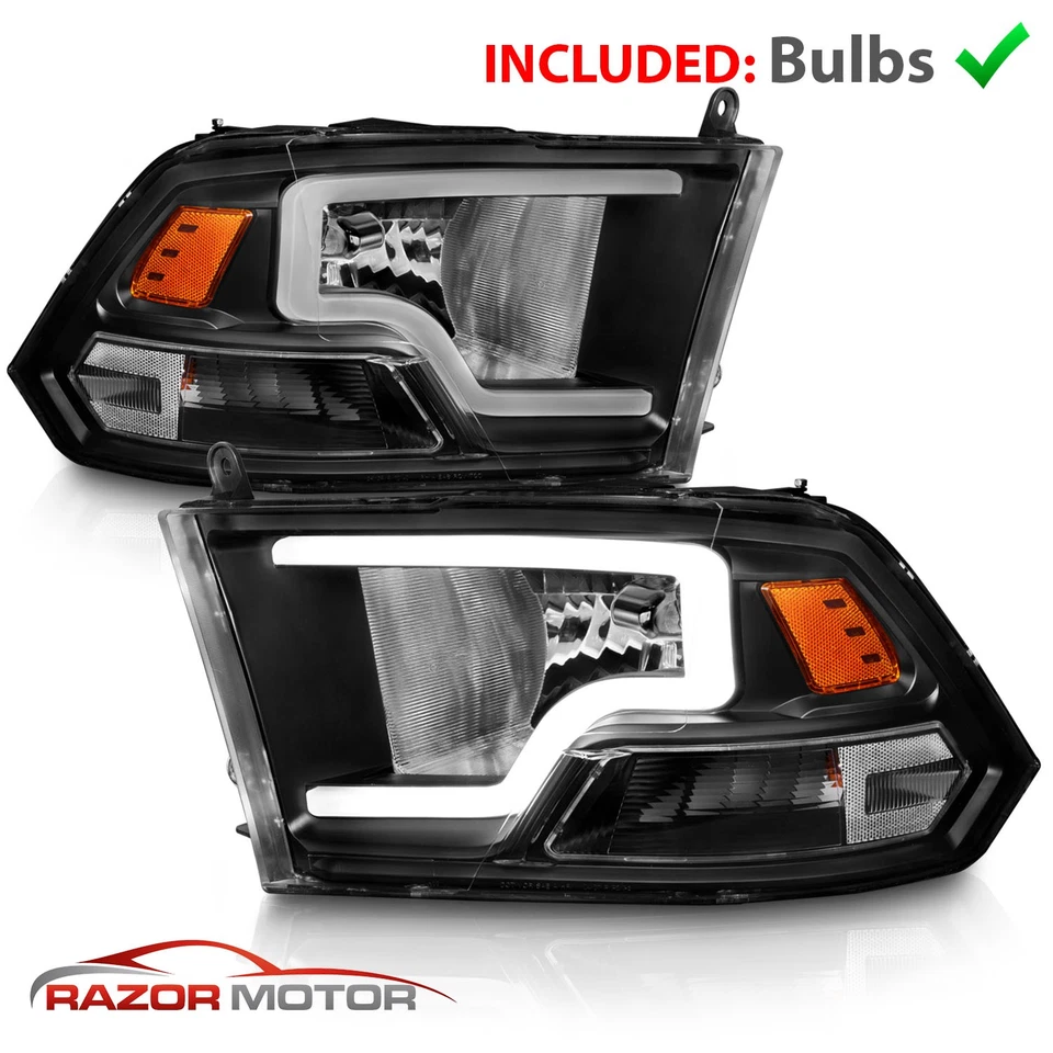 2009-2020 For dodge ram 1500 2500 3500 Light Bar Black Headlight - Image 3 of 4