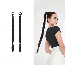 2PCS Braided Ponytail Extensions with Hair Tie Synthetic Long Fake Braid