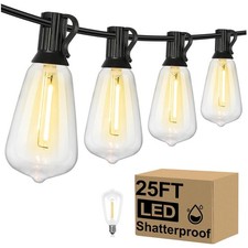 25FT Outdoor String Lights with 13 LED Edison Bulbs
