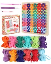 Wooden Potholder Weaving Loom Kit Art Craft Adult 192 Weaving Loops 1 PCS