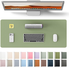 Leather Desk Pad Protector, Office Desk Mat, Large Mouse Pad, Non-Slip PU Leathe