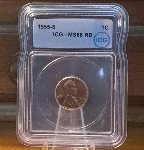 1955-S Lincoln Wheat Cent MS66 RD ICG