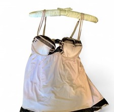Victorias Secret Babydoll Lingerie Top With Lace Baby Pink And Black Size 34 B