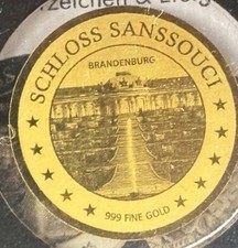 Goldmünze Tschad, 3000 CFA, -999-, 1/500 Unze, Schloss Sancoussi