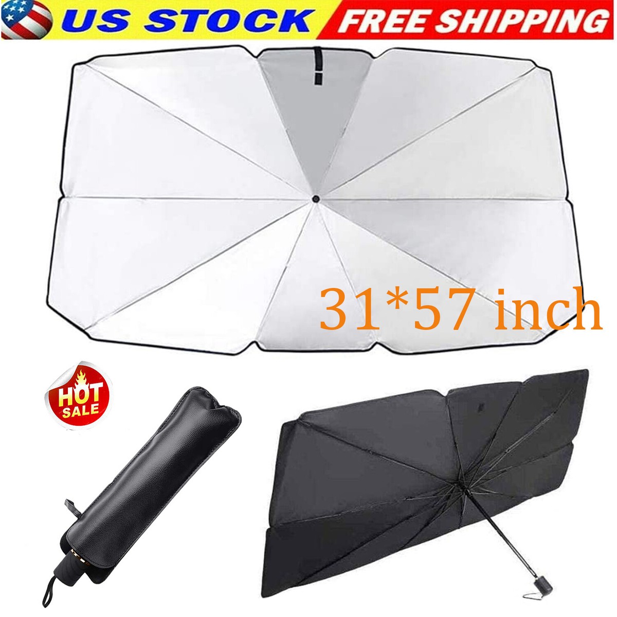 For Ford Car Front Windshield Sun Umbrella Visor Foldable Large 