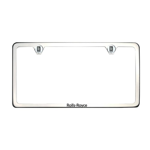 Fit Rolls Royce Laser Etching Stainless Steel Chrome Slim License Frame w/Cap - Picture 2 of 8