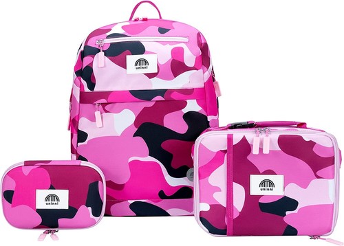 Student School Backpack 3 Piece Set Boys Girls Kids Lunch Bag and Pencil Case - Picture 60 of 81