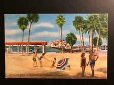 Old Vintage "SPA BEACH in Downtown St.Petersburg ,Florida" Postcard Made in USA