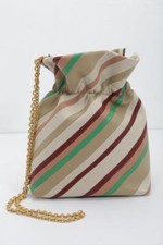 MULBERRY Lynton Mini Bucket Leather Striped Pouch Sac Gold Chain Handbag Bag NEW