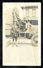 Vintage Photo MEN POSE w/ ANTIQUE TRUCK YIMA OHIO Early Americana