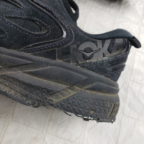 Hoka One One Women's Sz 7 Clifton L 1122571 BBLC Shoes Black Suede Sneaker FLAWS - Picture 14 of 16