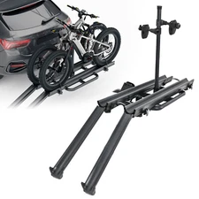 ‎2 EBike Fat Tire Bike Rack W/ Ramp E-Bike Platform for SUV Car Truck Van 200Lbs