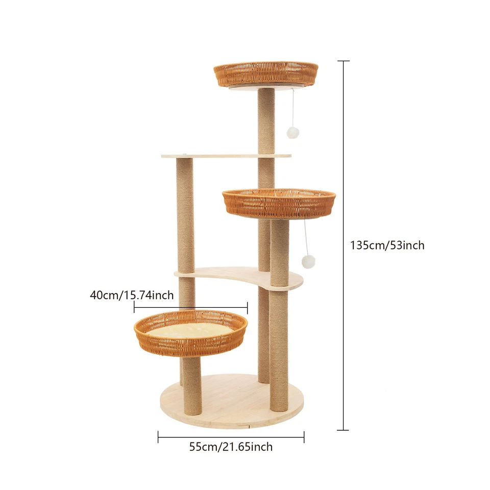 Cat Tree for Multiple Cats Cat Scratching Posts& Nest Cat Tree for Indoor Cats - Image 2 of 4