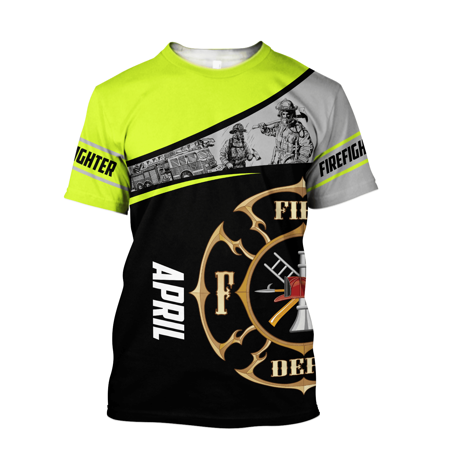 April Firefighter T-shirt For Men And Women , Modern 3D Printed Pattern Tees
