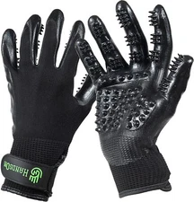 HandsOn Gloves Pet Grooming Gloves, Black