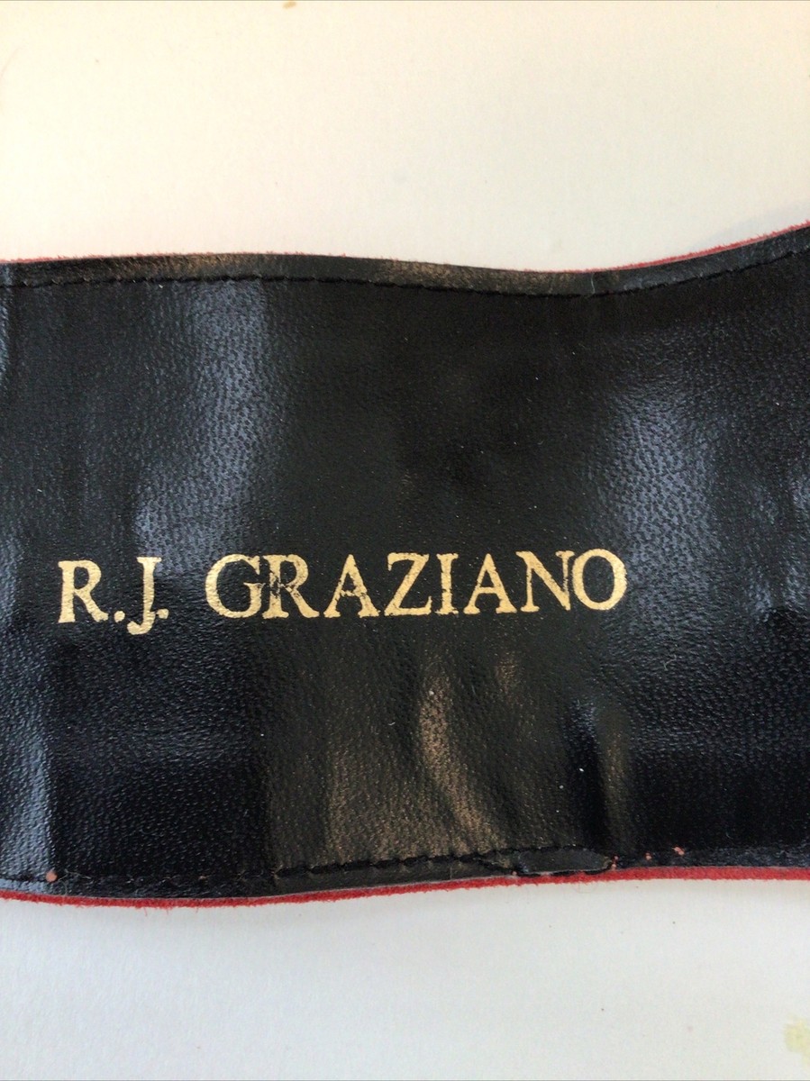 Vintage R.J. Graziano Designer Belt | Red Suede with Gold Hardware RJ Graziano Vintage Red Suede Adjustable Wide Belt W Gold  main image 4