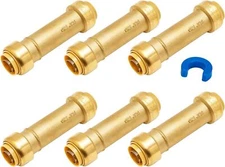 SUNGATOR 3/4 Inch Slip Coupling, No Lead Brass Push Inch, 6 Pack, Copper 