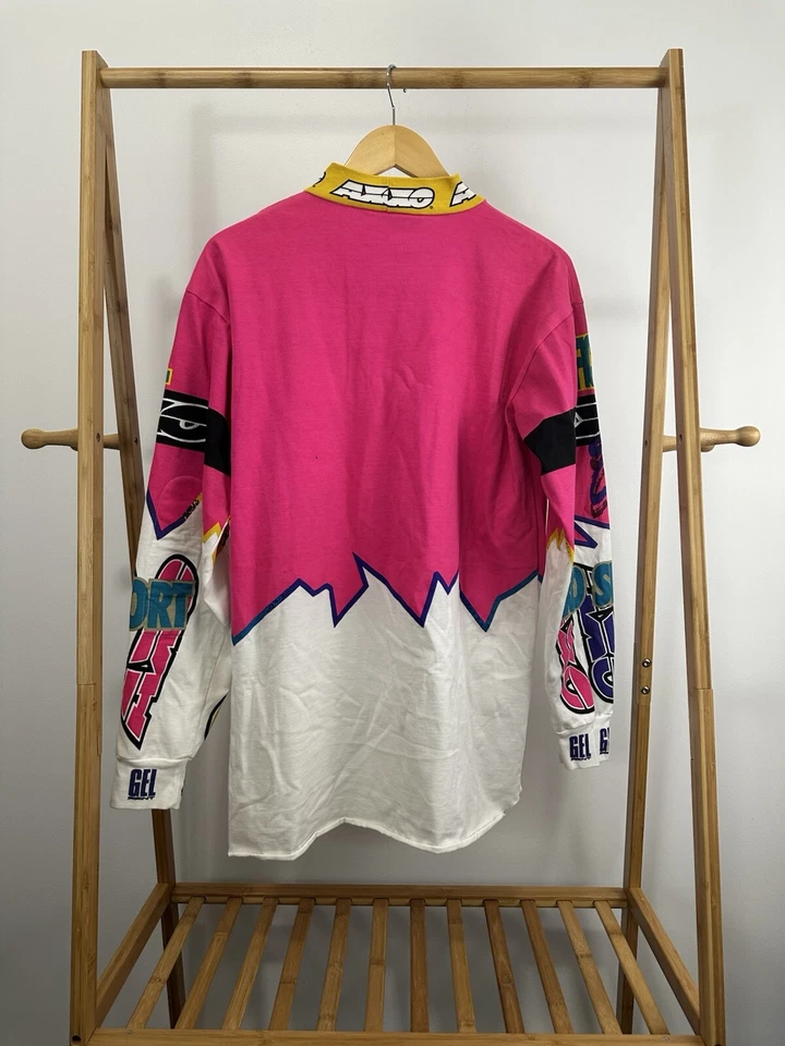 VTG 90s AXO Motocross Supercross  1992 Racing Bold Pink RARE Jersey Size M - Image 4 of 4
